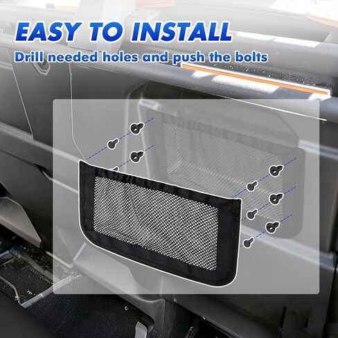 Karltys UTV Rear Storage Net for Can Am Defender Max Accessories UTV Backrest Cargo Bag Organizer Back Seat Mesh Pocket (2 Pack) in Kuwait