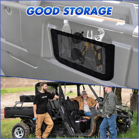 Karltys UTV Rear Storage Net for Can Am Defender Max Accessories UTV Backrest Cargo Bag Organizer Back Seat Mesh Pocket (2 Pack) in Kuwait