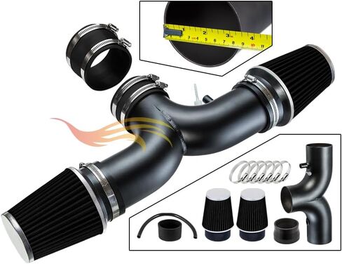 RSG MATT BLACK PIPE with GRAY Short Ram Intake Kit with Filter Compatible For 94-96 Chevy Impala SS Caprice 4.3/5.7 V8 in Saudi Arabia