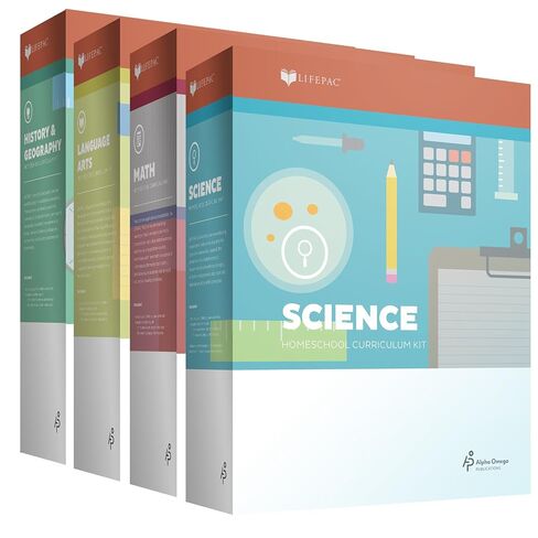 مجموعة صندوق Lifepac الجديدة للصف 3 AOP المكونة من 4 موضوعات (الرياضيات واللغة والعلوم والتاريخ / الجغرافيا، ألفا أوميغا، الصف الثالث، منهج التعليم المنزلي، New Life Pac [غلاف ورقي] in Kuwait