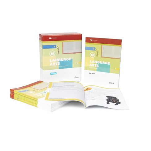 مجموعة صندوق Lifepac الجديدة للصف 3 AOP المكونة من 4 موضوعات (الرياضيات واللغة والعلوم والتاريخ / الجغرافيا، ألفا أوميغا، الصف الثالث، منهج التعليم المنزلي، New Life Pac [غلاف ورقي] in Kuwait