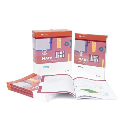 مجموعة صندوق Lifepac الجديدة للصف 3 AOP المكونة من 4 موضوعات (الرياضيات واللغة والعلوم والتاريخ / الجغرافيا، ألفا أوميغا، الصف الثالث، منهج التعليم المنزلي، New Life Pac [غلاف ورقي] in Kuwait