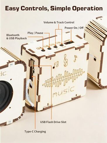 STEM Toys for Ages 8-14, DIY Bluetooth Speaker Kit for Kids 8-12 Science Kits for Kids Age 8-12, Build Your Own Speaker Educational Electronics Experiment Kit, Gifts for Boys Girls Teens in Saudi Arabia
