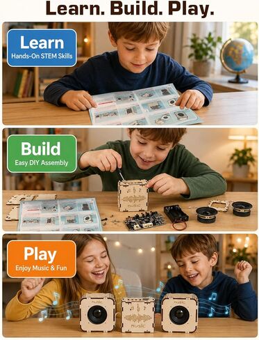 STEM Toys for Ages 8-14, DIY Bluetooth Speaker Kit for Kids 8-12 Science Kits for Kids Age 8-12, Build Your Own Speaker Educational Electronics Experiment Kit, Gifts for Boys Girls Teens in Saudi Arabia