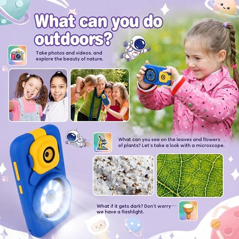 Kids Smart Microscope Phone for Age 3-10 Year Old Girls Boys, 1000X 2.8'' Touchscreen Rotating Camera Learning Play Toys Christmas Birthday Gifts for Children Students with Music Game, 2 GB Card in Saudi Arabia