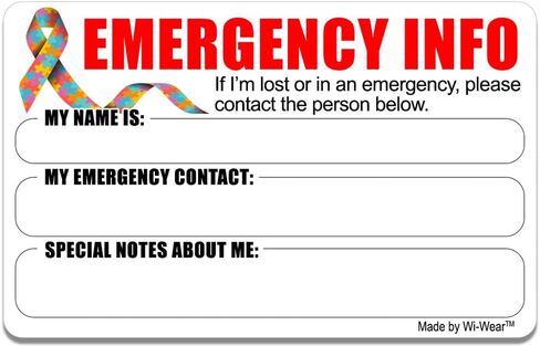 Custom Autism Alert ID Card, Personalized Emergency Contact Pocket Card for Autistic Children, Blue, Standard Size, 2 Pack in Saudi Arabia