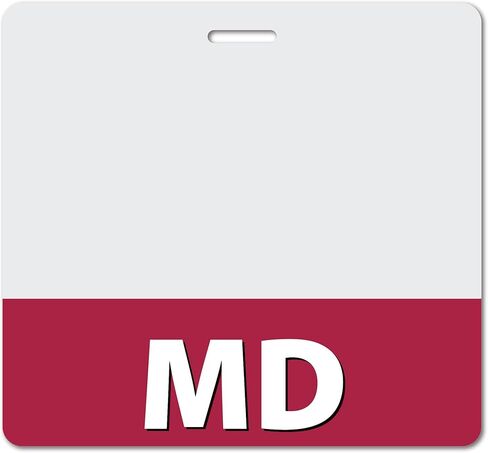 MD Heavy Duty Horizontal Burgundy (1 Pack) - Spill & Tear Proof Cards - 2 Sided USA Printed Quick Role Identifier ID Tag Backer by BadgeZoo in Saudi Arabia