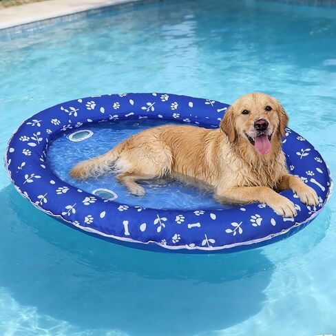 Upgraded Tear-Resistant Large Dog Pool Float - 30" x 49" Stable Support Inflatable Dogs Floats, Scratch-Proof Oxford Summer Floatie Raft Pool Toy for Dogs up to 96lbs in Saudi Arabia