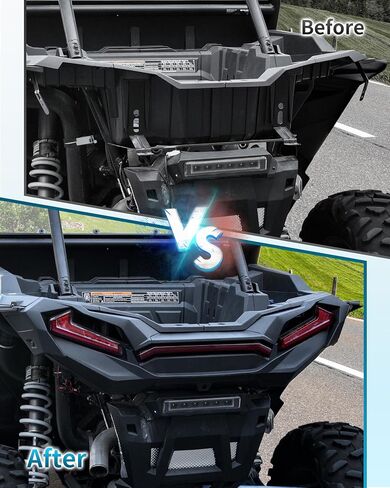 Rear Fascia for Polaris RZR XP 1000/ XP TURBO/TURBO S 2019-2023 Accessories, Black Combined Rear Plastic Bumper Guard, Replace #5457743-070 in Kuwait