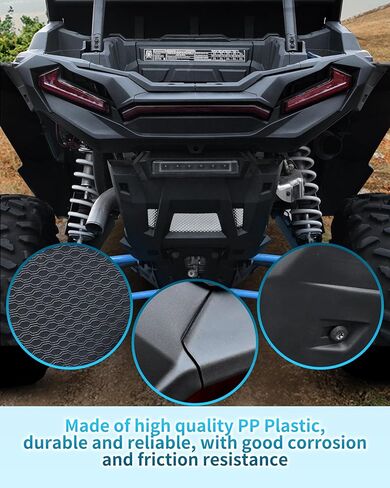 Rear Fascia for Polaris RZR XP 1000/ XP TURBO/TURBO S 2019-2023 Accessories, Black Combined Rear Plastic Bumper Guard, Replace #5457743-070 in Kuwait