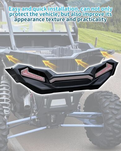 Rear Fascia for Polaris RZR XP 1000/ XP TURBO/TURBO S 2019-2023 Accessories, Black Combined Rear Plastic Bumper Guard, Replace #5457743-070 in Kuwait