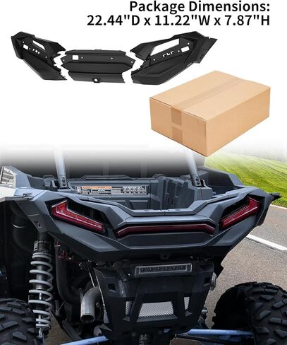 Rear Fascia for Polaris RZR XP 1000/ XP TURBO/TURBO S 2019-2023 Accessories, Black Combined Rear Plastic Bumper Guard, Replace #5457743-070 in Kuwait