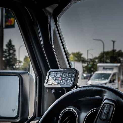 Tackform Link Grab Handle/A-Pillar Mount with 6-Gang Switch Panel Holder - Compatible with Auxbeam, 2018-2023 Jeep Wrangler JL, & 2020-2023 Jeep Gladiator JT | CNC Billet Aluminum | Black in Kuwait