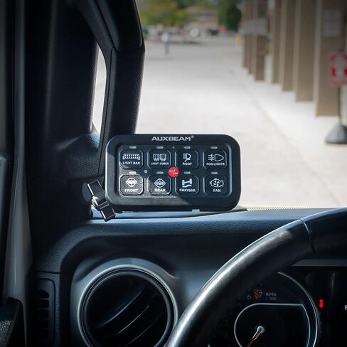 Tackform Link Grab Handle/A-Pillar Mount with 6-Gang Switch Panel Holder - Compatible with Auxbeam, 2018-2023 Jeep Wrangler JL, & 2020-2023 Jeep Gladiator JT | CNC Billet Aluminum | Black in Kuwait