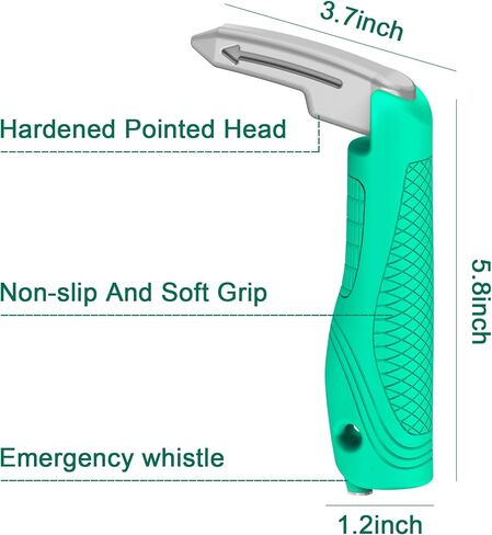 Multifunction Car Handle Assist for Elderly, Seniors, Handicapped - 3-in-1 Automotive Door Assist Handle with Emergency Window Breaker & Safety Whistle, Mobility Aid Car Door Helper (Mint Green) in Saudi Arabia