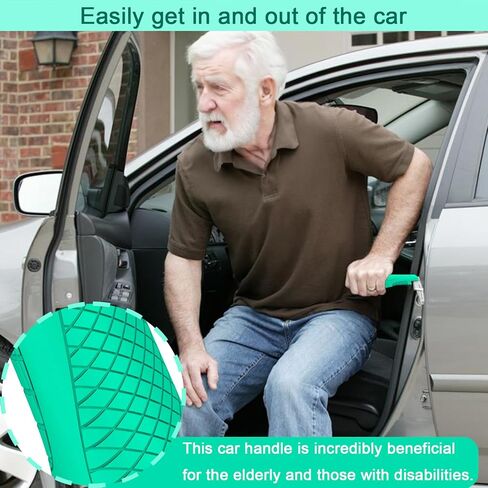 Multifunction Car Handle Assist for Elderly, Seniors, Handicapped - 3-in-1 Automotive Door Assist Handle with Emergency Window Breaker & Safety Whistle, Mobility Aid Car Door Helper (Mint Green) in Saudi Arabia