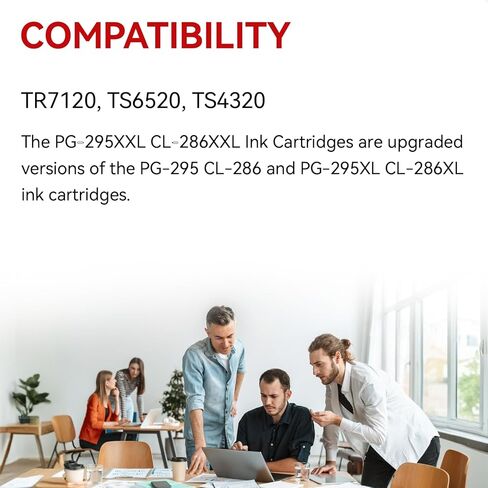 Ultra High Yield PG-295 XXL/CL-286 XXL Ink Cartridges Replacement for Canon 295 296 295XL 296XL Compatible for Pixma TR7120 TS6520 TS4320 Printer, 1500 Page Yield in Saudi Arabia