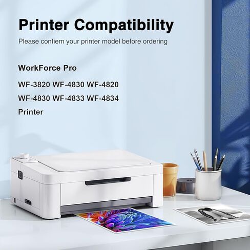 استبدال الحبر المعاد تصنيعه من Starink لخراطيش الحبر Epson 822XL 822 المتوافقة مع طابعة Epson Workforce Pro WF-3820 WF-3823 WF-4833 WF-4820 WF-4830 WF-4834 ذات إنتاجية عالية وأحدث شرائح 8 حزم in Kuwait