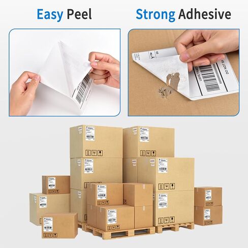 1000 4 x 6 Direct Thermal Labels 500/Stack, White Fanfold Perforated Strong Adhesive Shipping Labels Compatible for Most Thermal Printers, 2 Stack in Kuwait