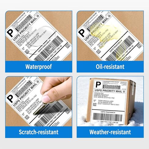 1000 4 x 6 Direct Thermal Labels 500/Stack, White Fanfold Perforated Strong Adhesive Shipping Labels Compatible for Most Thermal Printers, 2 Stack in Kuwait