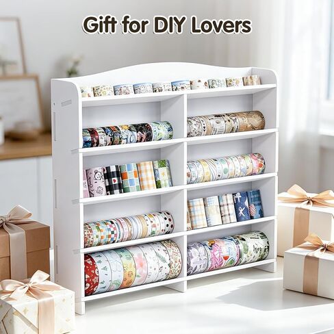 SANFURNEY Washi Tape Organizer - 5 Tiers Washi Tape Storage Wall-Mounted Washi Tape Holder Desk Accessories Display Caddy Decorative Masking Tapes Display Rack for Art Craft in Saudi Arabia