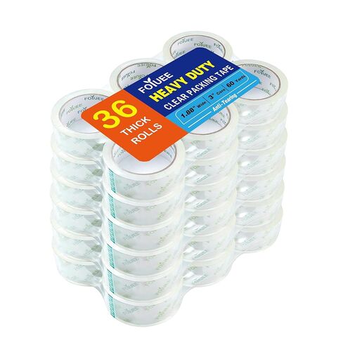 Strong Adhesive Packaging Tape(18 Rolls) for Shipping, Moving and Storage. Clear Packing Tape, Water Base, Crystal Clear, Low Odor, 1.88" Wide, 60 Yards Per Roll, Total 1080 Yards in Saudi Arabia
