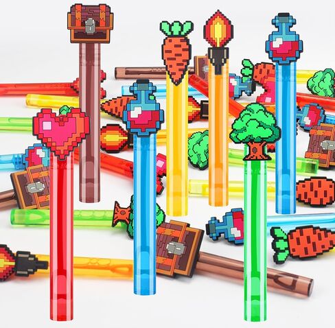 24Pcs Bubble Wands for Pixel Theme Party Favors Decorations Supplies, Goodie Bag Fillers Stuffers Exchanging Gifts Classroom Prizes in Kuwait