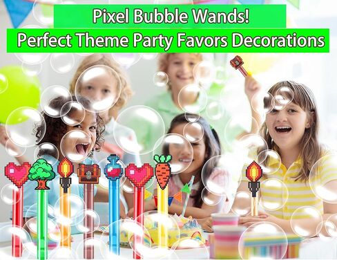 24Pcs Bubble Wands for Pixel Theme Party Favors Decorations Supplies, Goodie Bag Fillers Stuffers Exchanging Gifts Classroom Prizes in Kuwait