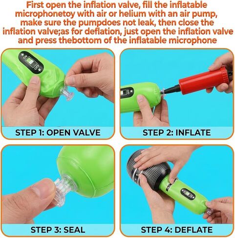 Inflatable Microphones for Parties (Pack of 30) 10-inch Neon Colors Blow Up Microphone for Adults, Party Favors, Giveaways, DJ-Props, Photo-Booth, Birthdays, Dance, Sing, Concert Decorations in Saudi Arabia