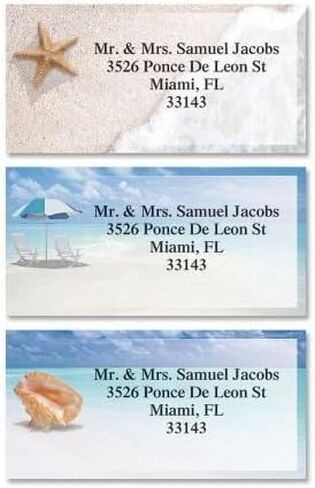 Calm Seas Personalized Border Return Address Labels- 3 Designs, Set of 144 1-1/8" x 2-1/4" Self-Adhesive, Flat-Sheet Labels, by Colorful Images in Kuwait