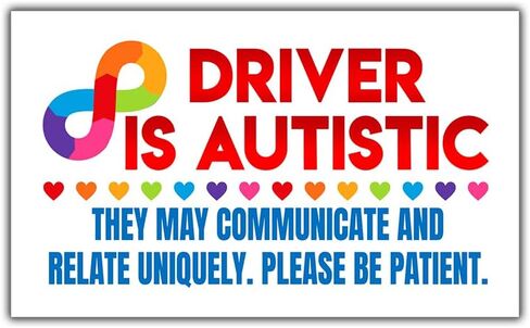MAIANEY [7.5"x4.5"] Please be Patient Driver is Autistic Bumper Magnet Neurodiversity Infinity Sign Autism Magnetic Stickers for Car Autistic Driver Gifts Decorations Car Truck Automobile Vehicle in Kuwait