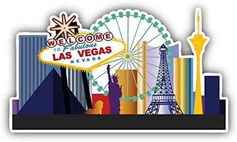 Magnet Las Vegas Welcome City Label Window Truck Car Vinyl Flexible Magnet Magnetic Bumper Sticker 5'' x 3'' in Kuwait