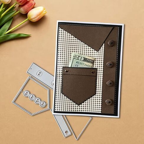 Creative T-Shirt Shape Metal Die Cuts,T-Shirt Pocket Frame Festival Cutting Dies Cut Stencils for DIY Photo Decorative Embossing Paper Dies for Scrapbooking Card Making in Kuwait