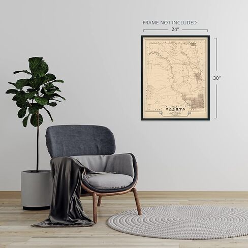 HISTORIX Vintage 1872 Dakota Territory Map - 24x30 Inch Vintage Map of South Dakota - Old North Dakota Map Poster - Historic Dakota Territory Wall Art - Sectional History Map of Dakota Territory in Saudi Arabia