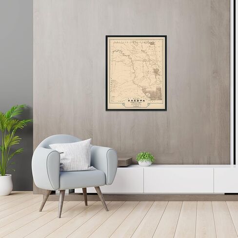 HISTORIX Vintage 1872 Dakota Territory Map - 24x30 Inch Vintage Map of South Dakota - Old North Dakota Map Poster - Historic Dakota Territory Wall Art - Sectional History Map of Dakota Territory in Saudi Arabia