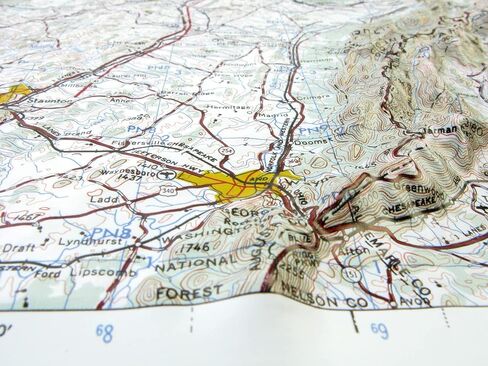 3D Charlottesville VA Regional Raised Relief Map | Topographic Wall Map | 31" x 20.5" | Blue Ridge & Shenandoah Terrain | Vacuum-Formed | Hubbard Scientific in Saudi Arabia