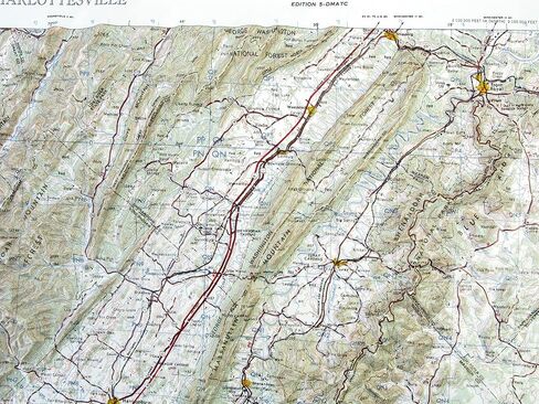 3D Charlottesville VA Regional Raised Relief Map | Topographic Wall Map | 31" x 20.5" | Blue Ridge & Shenandoah Terrain | Vacuum-Formed | Hubbard Scientific in Saudi Arabia