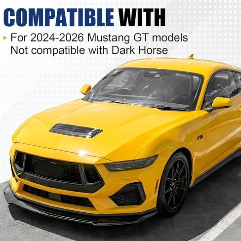 Front Bumper Lip Compatible with 2024 2025 2026 Ford Mustang GT EcoBoost W/O Performance Pack, Gloss Black ABS Air Splitter Chin Body Kit not for Dark Horse in Kuwait