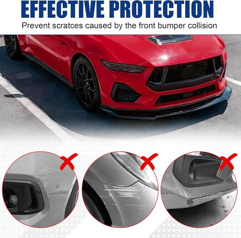 Front Bumper Lip Compatible with 2024 2025 2026 Ford Mustang GT EcoBoost W/O Performance Pack, Gloss Black ABS Air Splitter Chin Body Kit not for Dark Horse in Kuwait