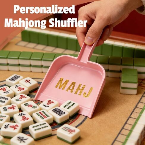 4-Piece Mahjong Tile Shuffler Set with 4 DIY Stickers | Ultra-Thin Shuffler Paddles & Cute Decorative Accessories | Fun Mahjong Gifts for Beginners, Lovers, Elders & Enthusiasts in Saudi Arabia