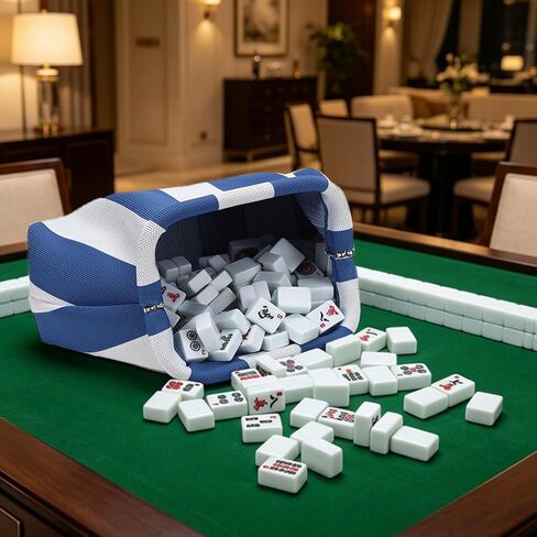 Mahjong Tile Bag, Knitted Mahjong Pouch with Snap Frame – Wide Opening Storage Carry Bag for Tiles in Saudi Arabia