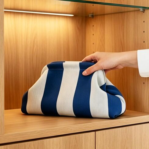 Mahjong Tile Bag, Knitted Mahjong Pouch with Snap Frame – Wide Opening Storage Carry Bag for Tiles in Saudi Arabia