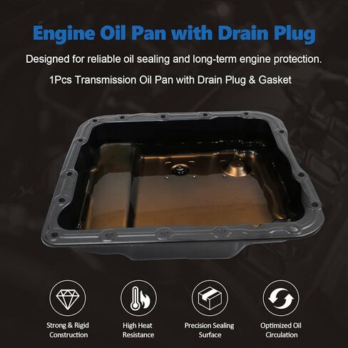 وعاء زيت ناقل الحركة AUCERAMIC 265-811 مع قابس تصريف وحشية مناسب لسيارة Chevy Silverado 1500 Suburban Tahoe Express Blazer، GMC Sierra Savana Yukon Envoy، Buick Rainier 1999-2013، 4L60-E 4L65-E 4L70-E in Kuwait