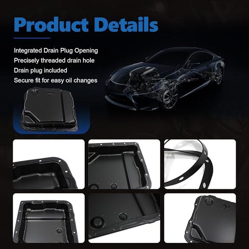 وعاء زيت ناقل الحركة AUCERAMIC 265-811 مع قابس تصريف وحشية مناسب لسيارة Chevy Silverado 1500 Suburban Tahoe Express Blazer، GMC Sierra Savana Yukon Envoy، Buick Rainier 1999-2013، 4L60-E 4L65-E 4L70-E in Kuwait