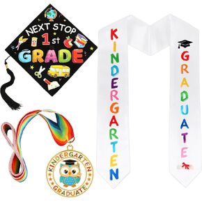 Kindergarten Graduation Cap Stole Medal Set, 2026 Preschool Kindergarten Graduation Gifts Party Supply for Boys Girls in Kuwait
