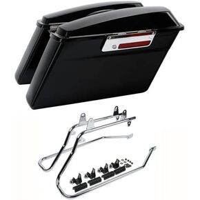 Hard Saddlebags Saddle bags W/Chrome Conversion Brackets for Harley Davidson 1984-2017 Softail Models FLST, FLSTC, FLSTF, FLSTN FLSTS models,Vivid Black in Saudi Arabia