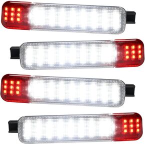 LESAUCE LED ضوء الباب الداخلي لوحة الباب مجموعة مصابيح تحذيرية مجاملة لـ 1999-2006 Silverado/Sierra 1500 2001-2006 3500 2500 HD 1999-2006 Yukon 1995-1999 C1500 C2500 C3500، أحمر وأبيض، 4 قطع in Kuwait