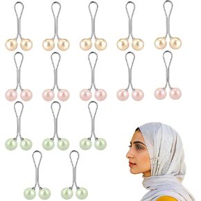30Pcs Elegant Pearl-Design Scarf Pins, Secure Hijab & Shawl Clips for Women, Muslim Hijab Scarf Clips Headscarf Pearl Safety Pins Buttons for Dresses, Sweaters, Boutonniere & Wedding Dress Accessories in Saudi Arabia