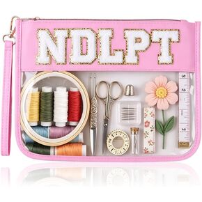 Needlepoint Project Bag NDLPT Clear Zip Pouch Bag, Premium Craft Storage Case, Sewing Organizers and Storage Sewing Gifts for Stitching Enthusiasts(Pink) in Saudi Arabia