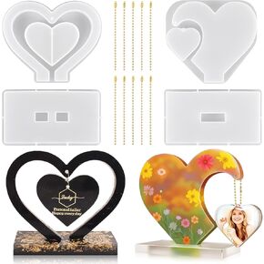 2 Sets Large Photo Frame Resin Molds 3D Heart Resin Molds for DIY Picture Frame Silicone Molds for Valentine Christmas New Year Home Table Decor for Art Craft Ornament Wedding Handmade Birthday Gifts in Kuwait